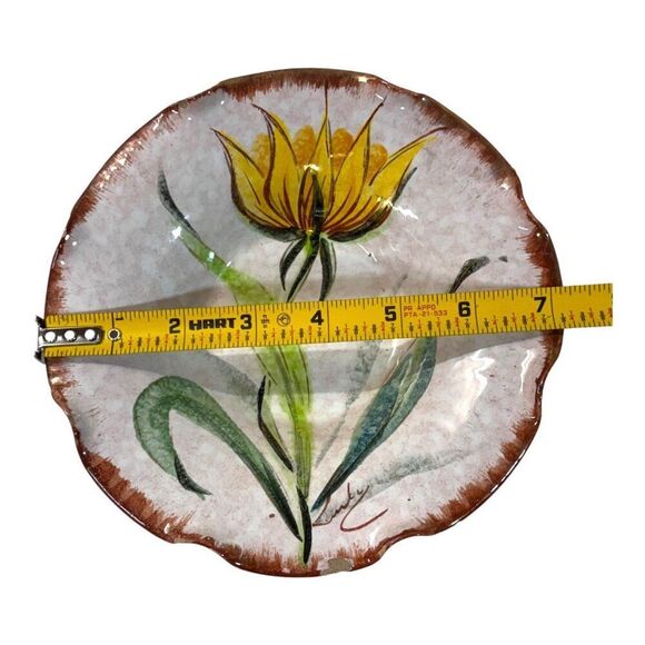 Vintage Italy Pottry Hand-Painted Italian Ceramic Floral Decorative Bowl 7" READ - Picture 4 of 11